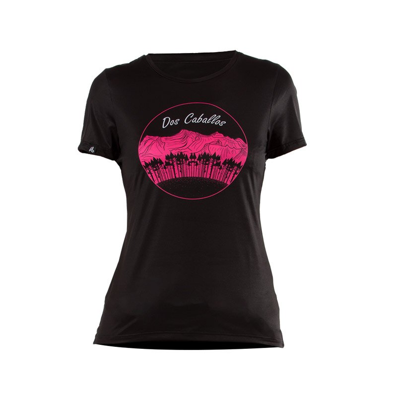 Bike shirt short sleeve women black-pink XS