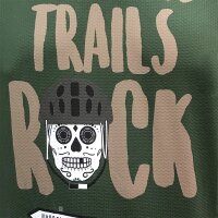 Freiburg skull long sleeve bike shirt darkgreen/amber