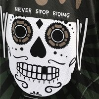 Freiburg skull long sleeve bike shirt darkgreen/amber XXL