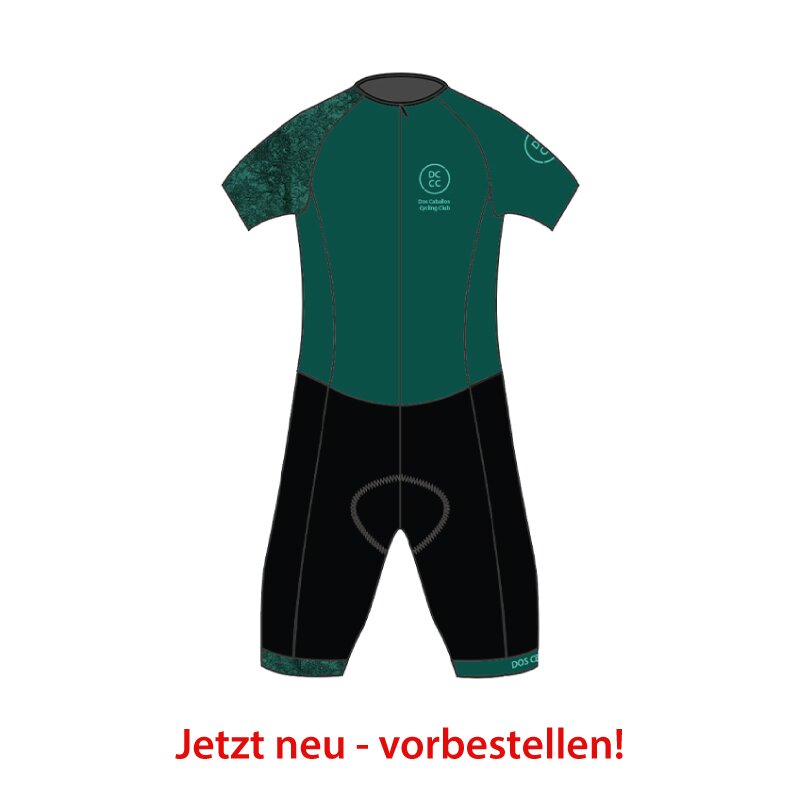 DCCC Cycling Club Short Sleeve Racesuit black/ dark green